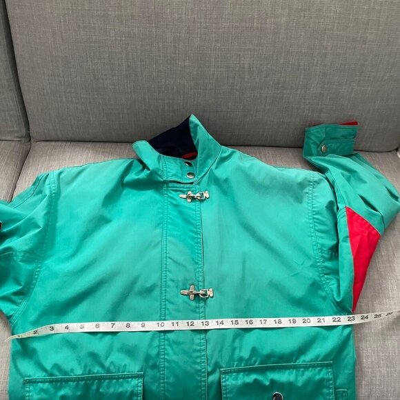 Vintage London Fog Green Full Zip Raincoat Women's Size XS Pockets Gorpcore - Picture 7 of 10